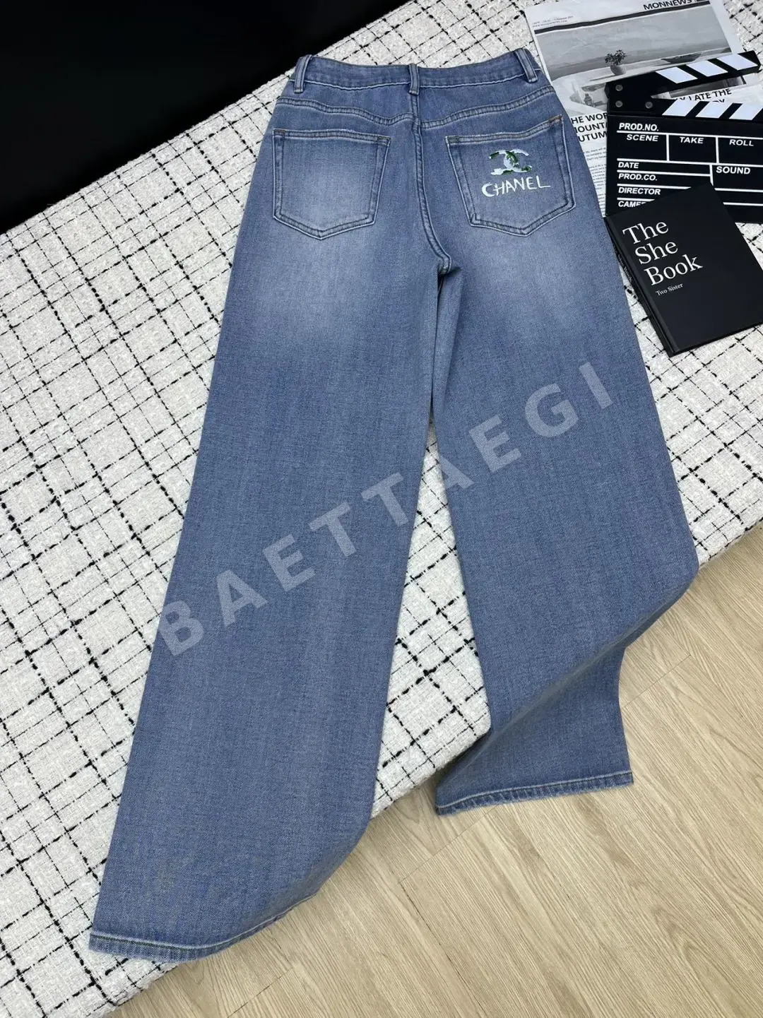 샤넬 스트레이트 레그 데님 여성 바지 상세 이미지 8