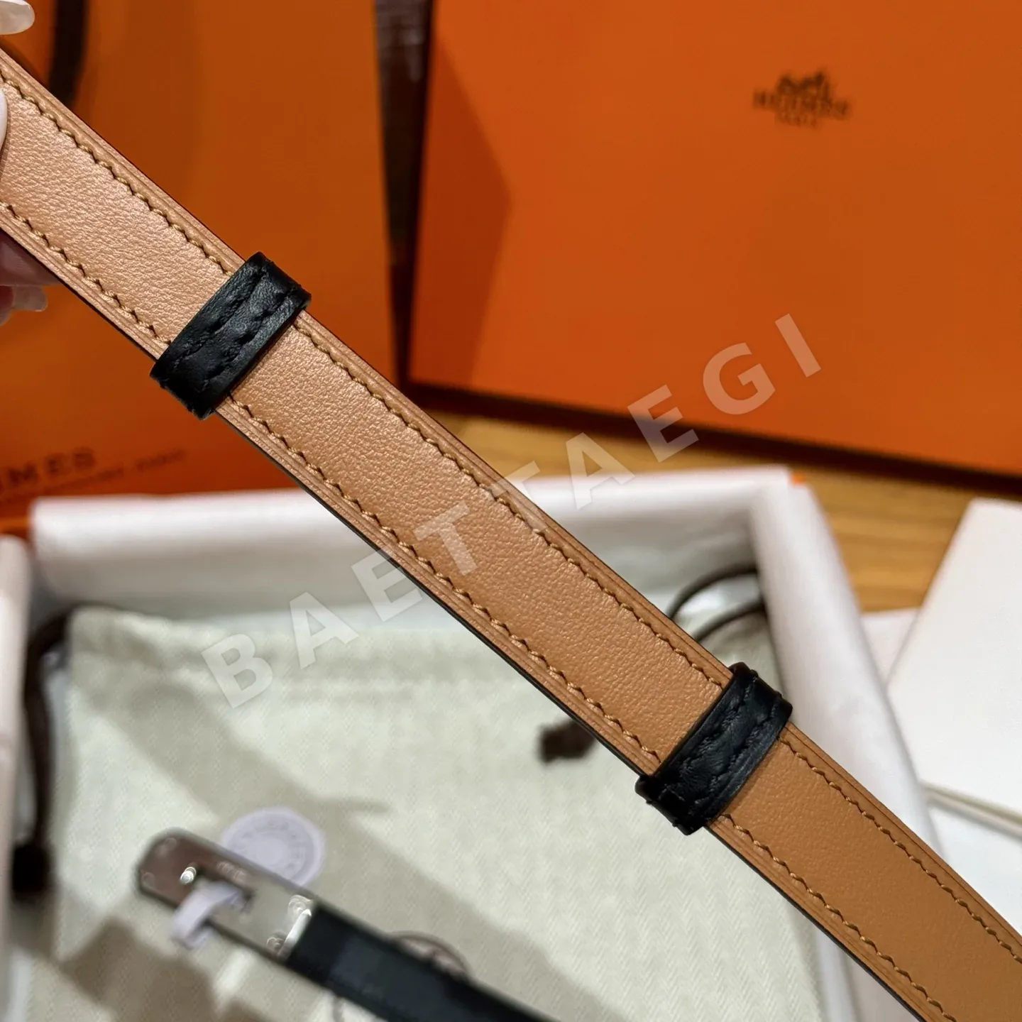 에르메스 켈리 금도금 버클 스위프트 송아지가죽 벨트 상세 이미지 6