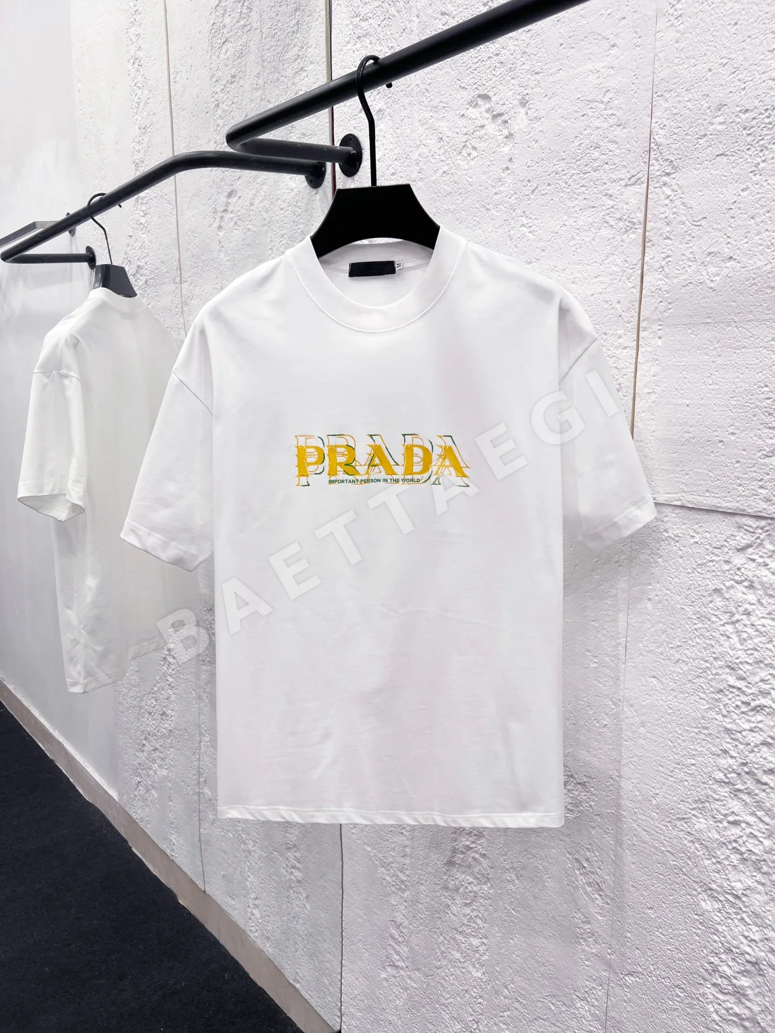 프라다 고급 면 소재 여성 반팔 티셔츠 88814