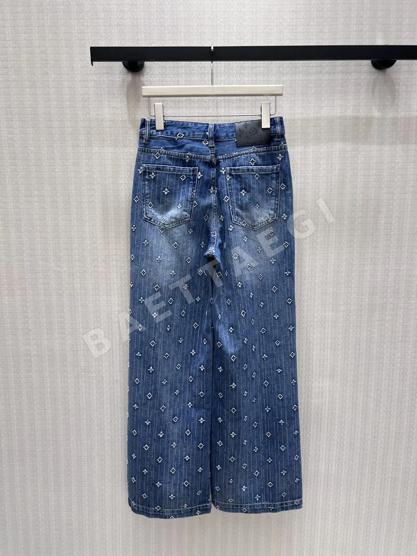 루이비통 투톤 자카드 와이드 레그 여성 바지 상세 이미지 2