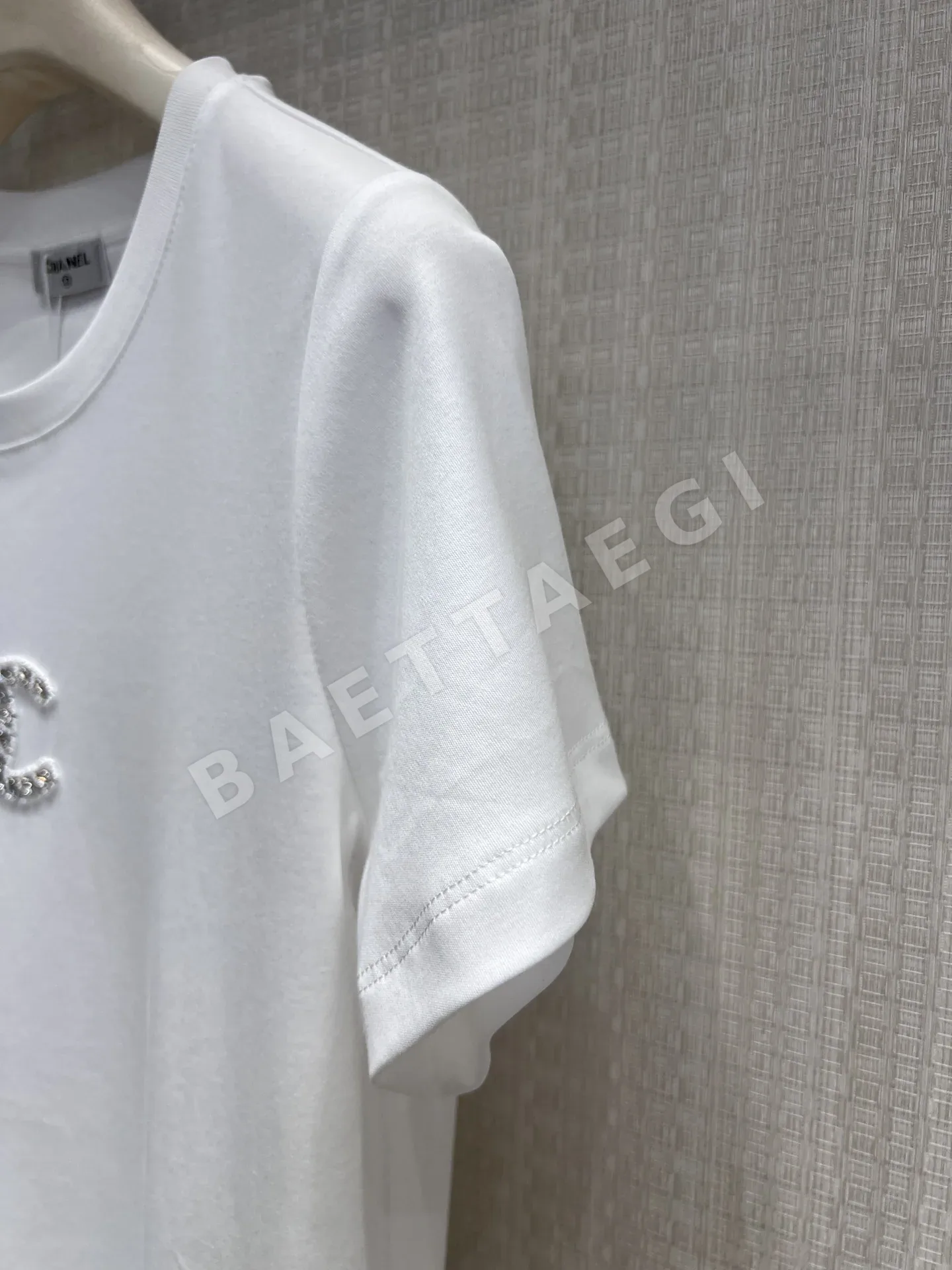 샤넬 더블 C 비즈 크루넥 코튼 반팔 티셔츠 상세 이미지 6