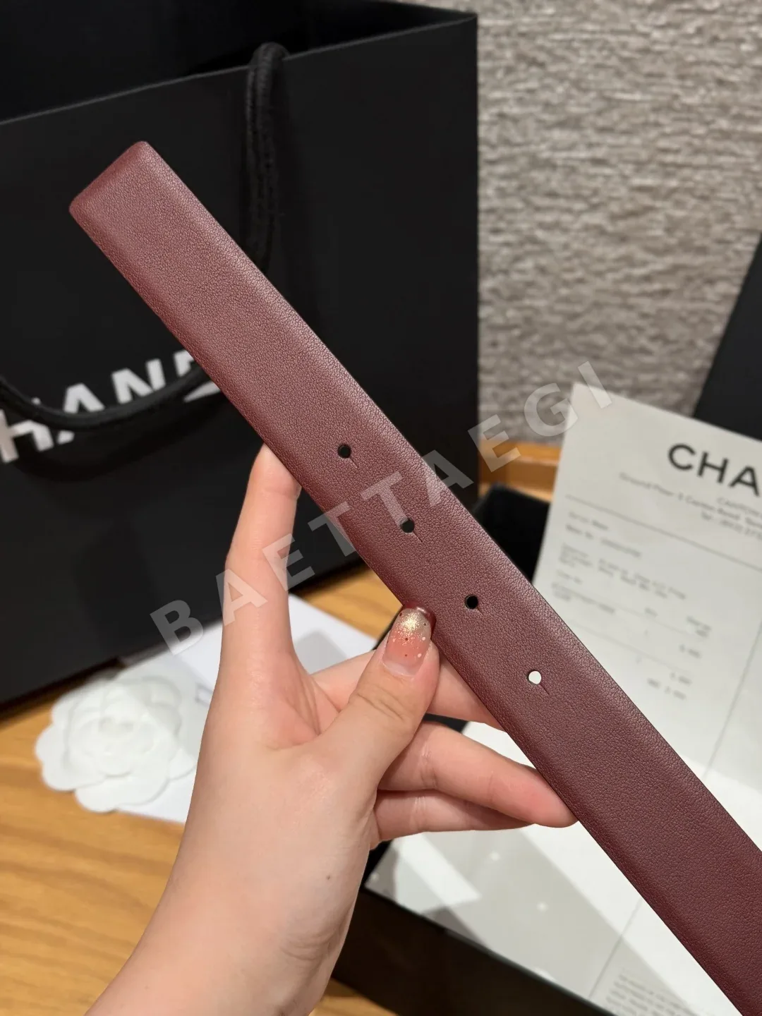샤넬 CC 골드 버클 양면 소가죽 벨트 상세 이미지 8