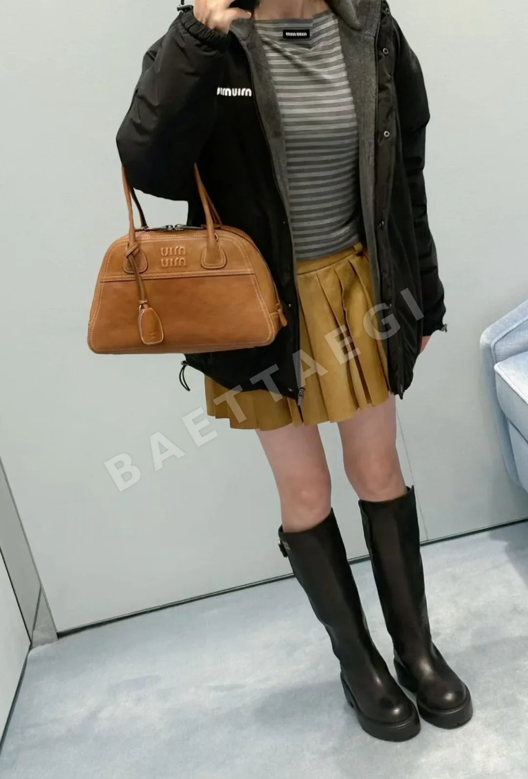 미우미우 컬러 블록 플리스 지퍼업 자켓 상세 이미지 9