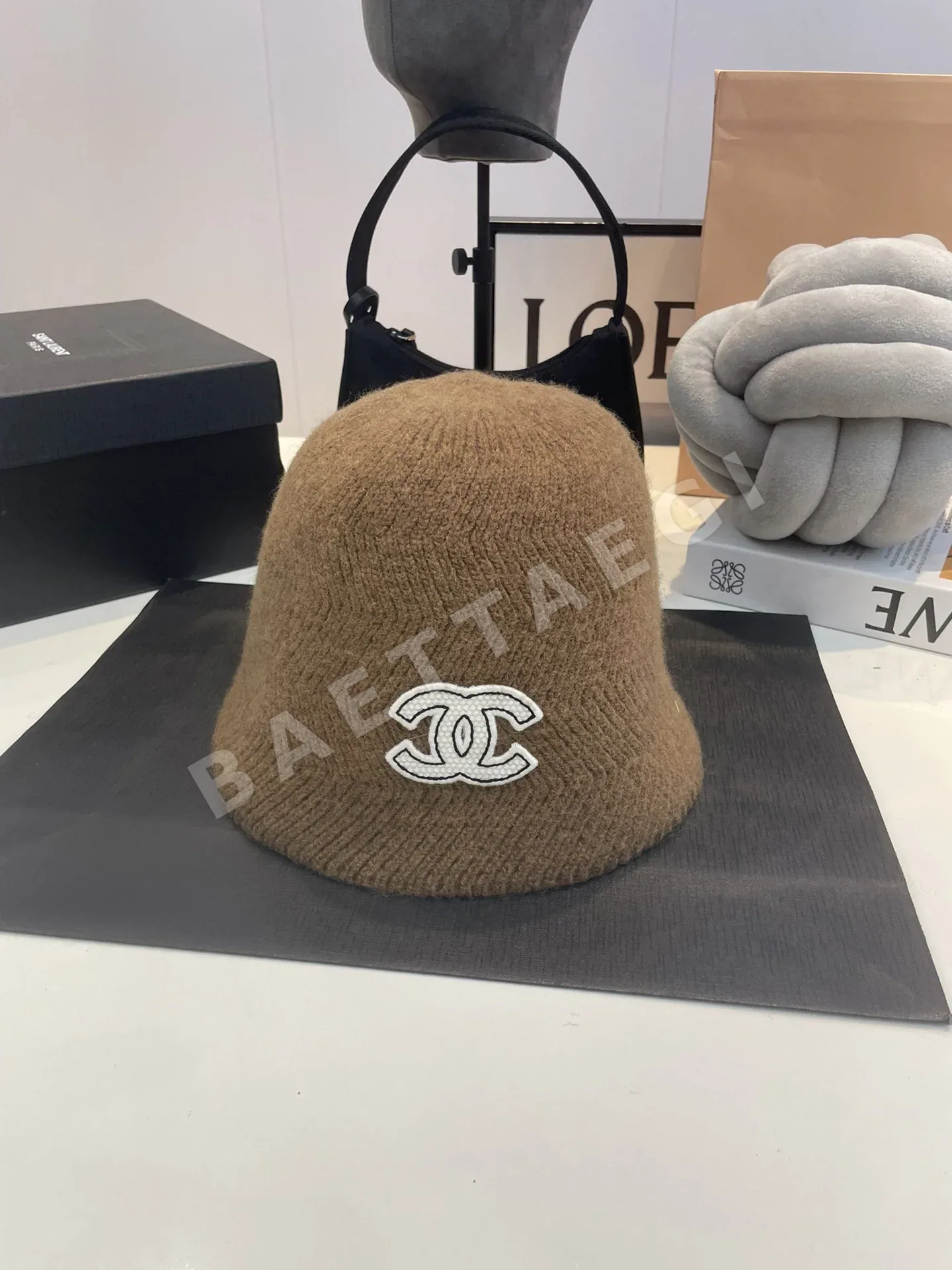 샤넬 울 버킷 햇 모자 82755