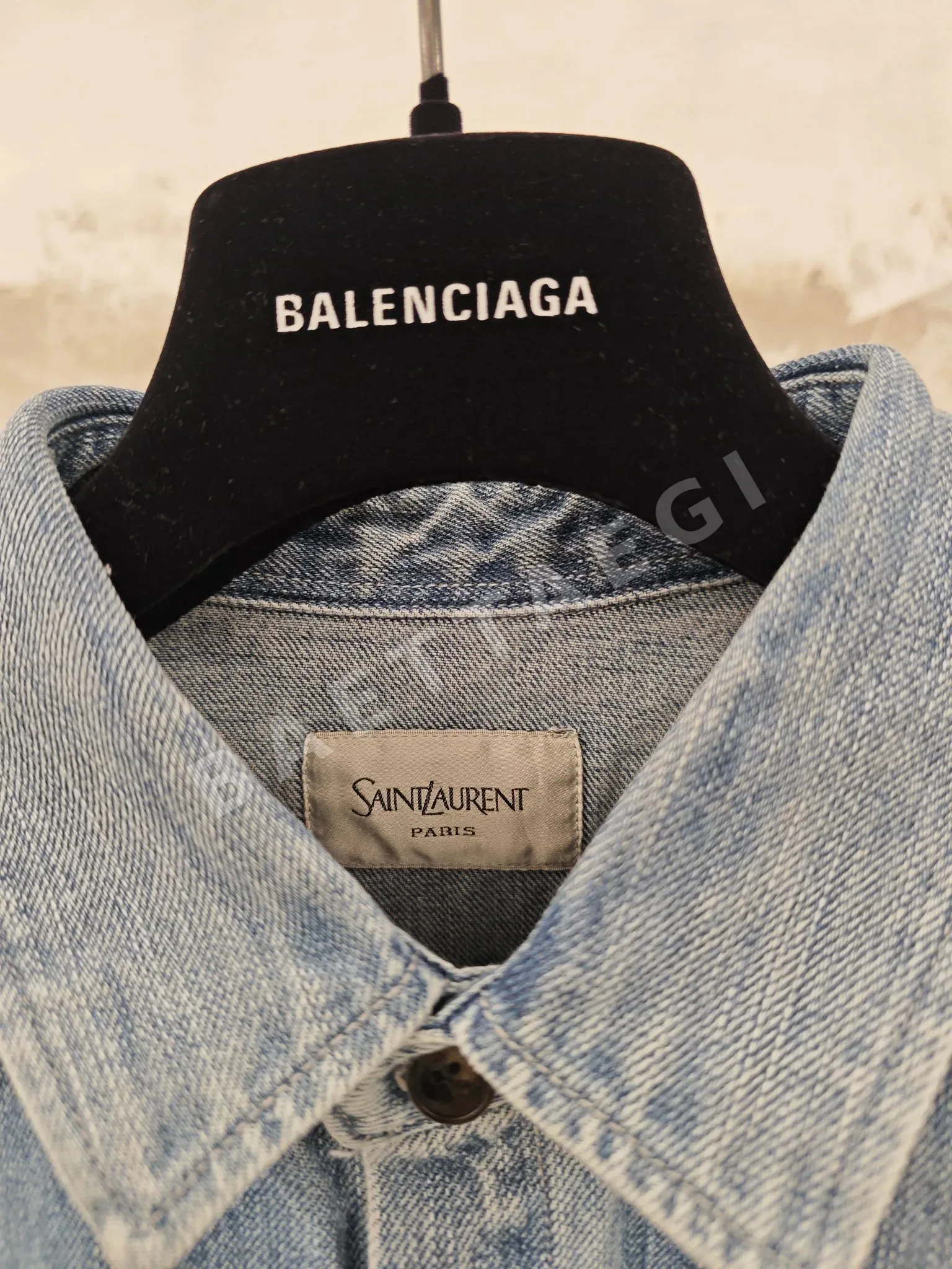 생로랑 YSL 자수 데님 재킷 긴팔 상세 이미지 3