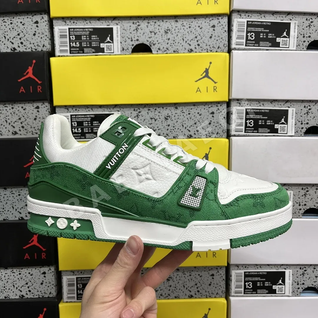 루이비통 [D1] 트레이너 1 04 화이트 그린 205826 Louis Vuitton Trainer 1-04 상세 이미지 4