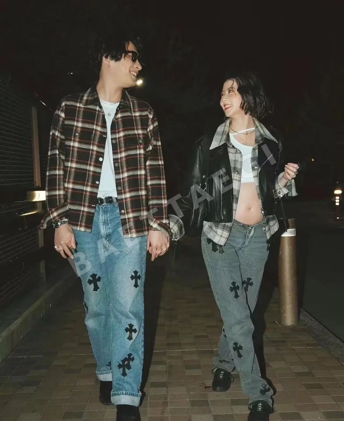 크롬하츠 가죽 워시드 데님 남성 바지 107956