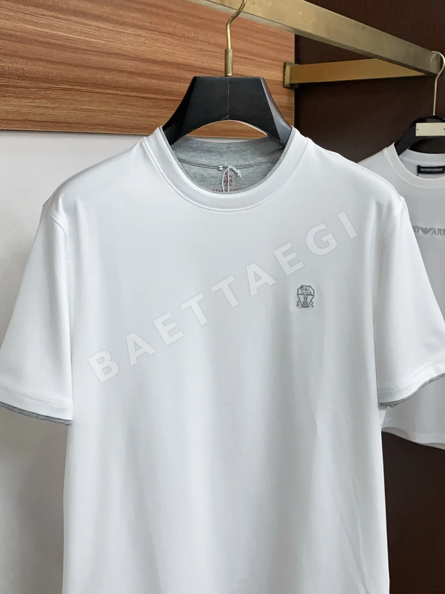 브루넬로쿠치넬리 코튼 라운드넥 반팔 티셔츠 상세 이미지 2