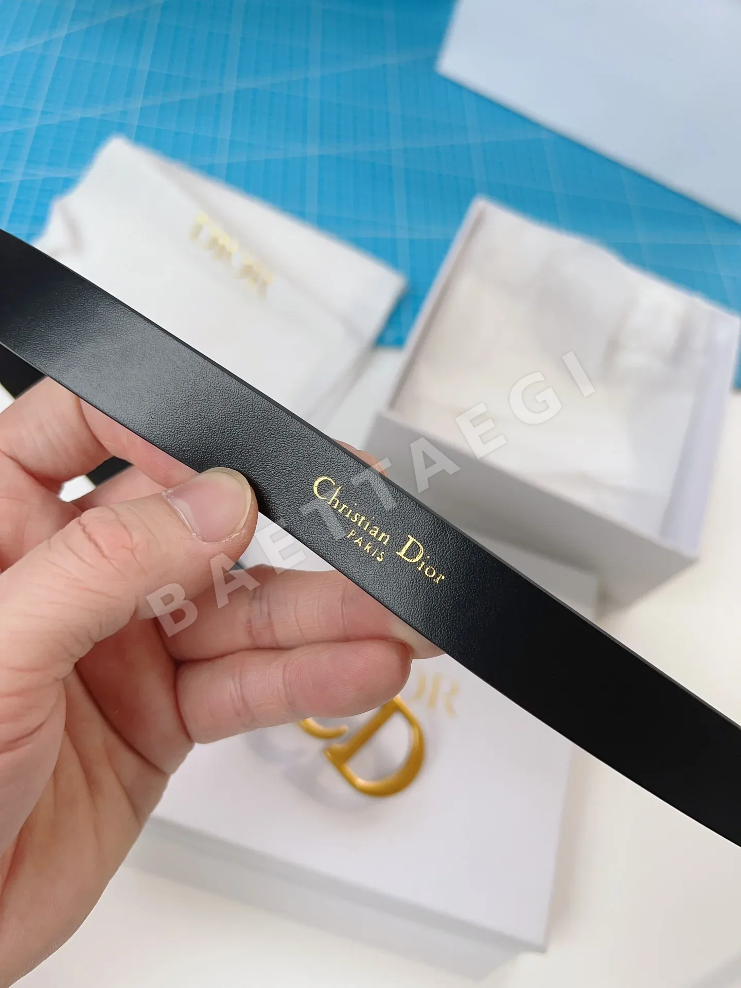 디올 블랙 가죽 벨트 상세 이미지 3