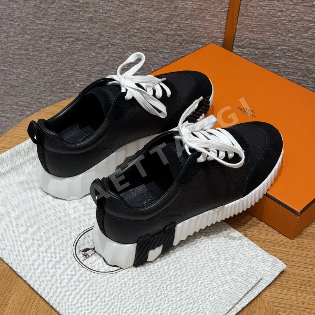 에르메스 바운싱 스니커즈 검정 가죽 상세 이미지 3
