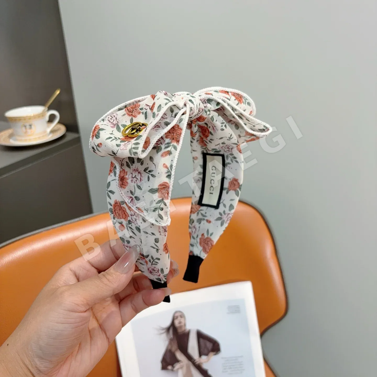 구찌 모노그램 리본 헤어밴드 상세 이미지 3