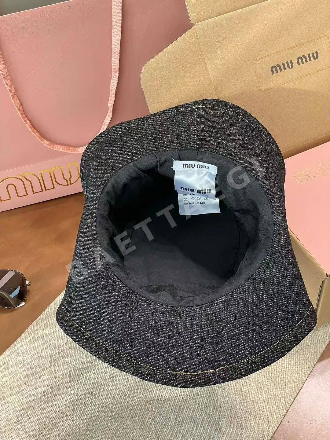 미우미우 데님 버킷햇 모자 상세 이미지 8