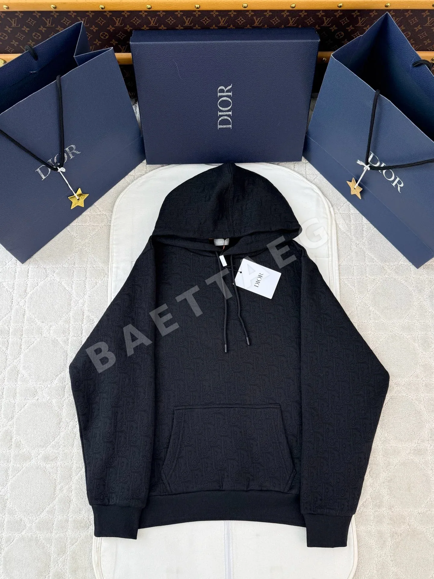 디올 CD 패턴 남성 후드티 154949