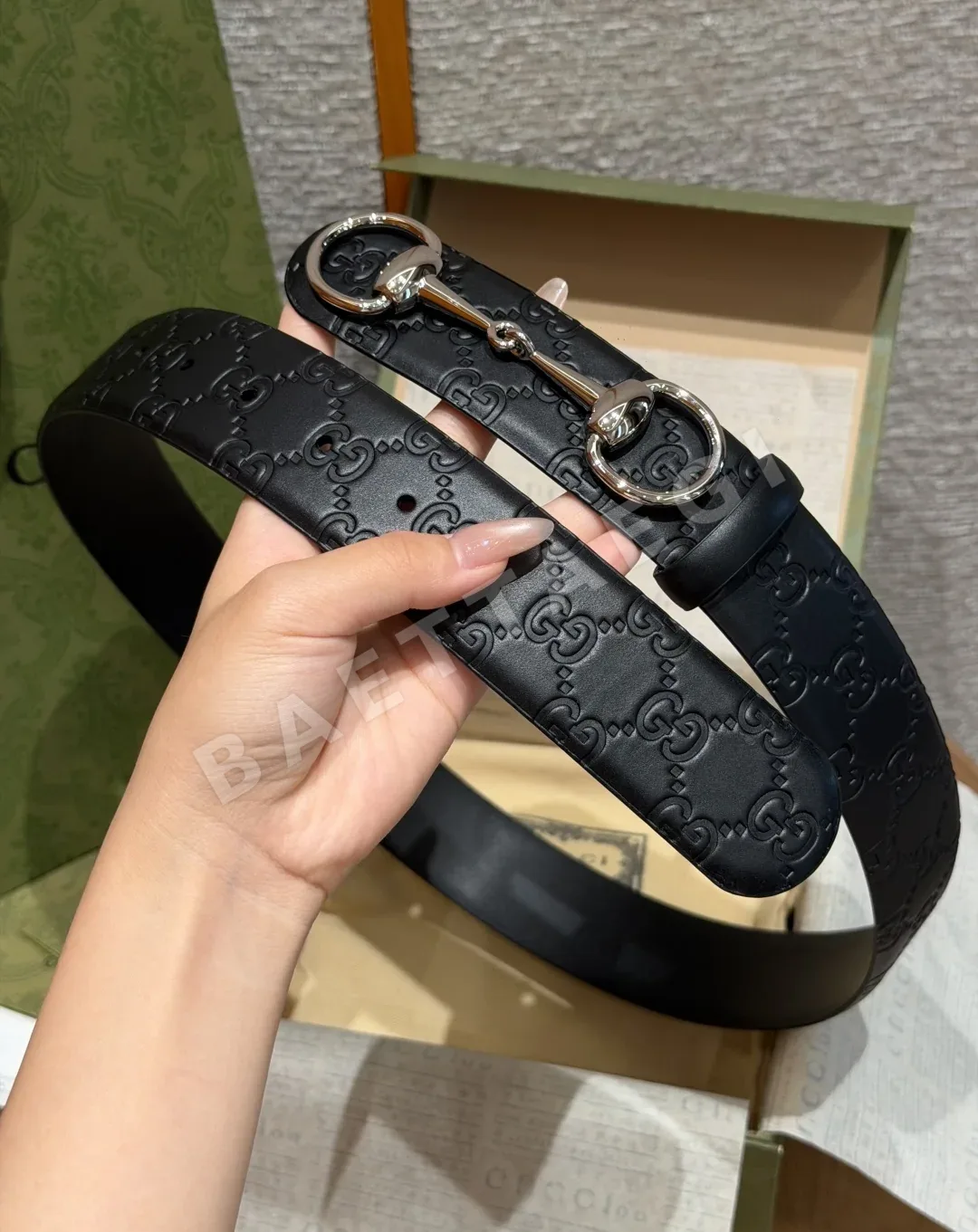 구찌 호스빗 GG 각인 40mm 벨트 상세 이미지 5