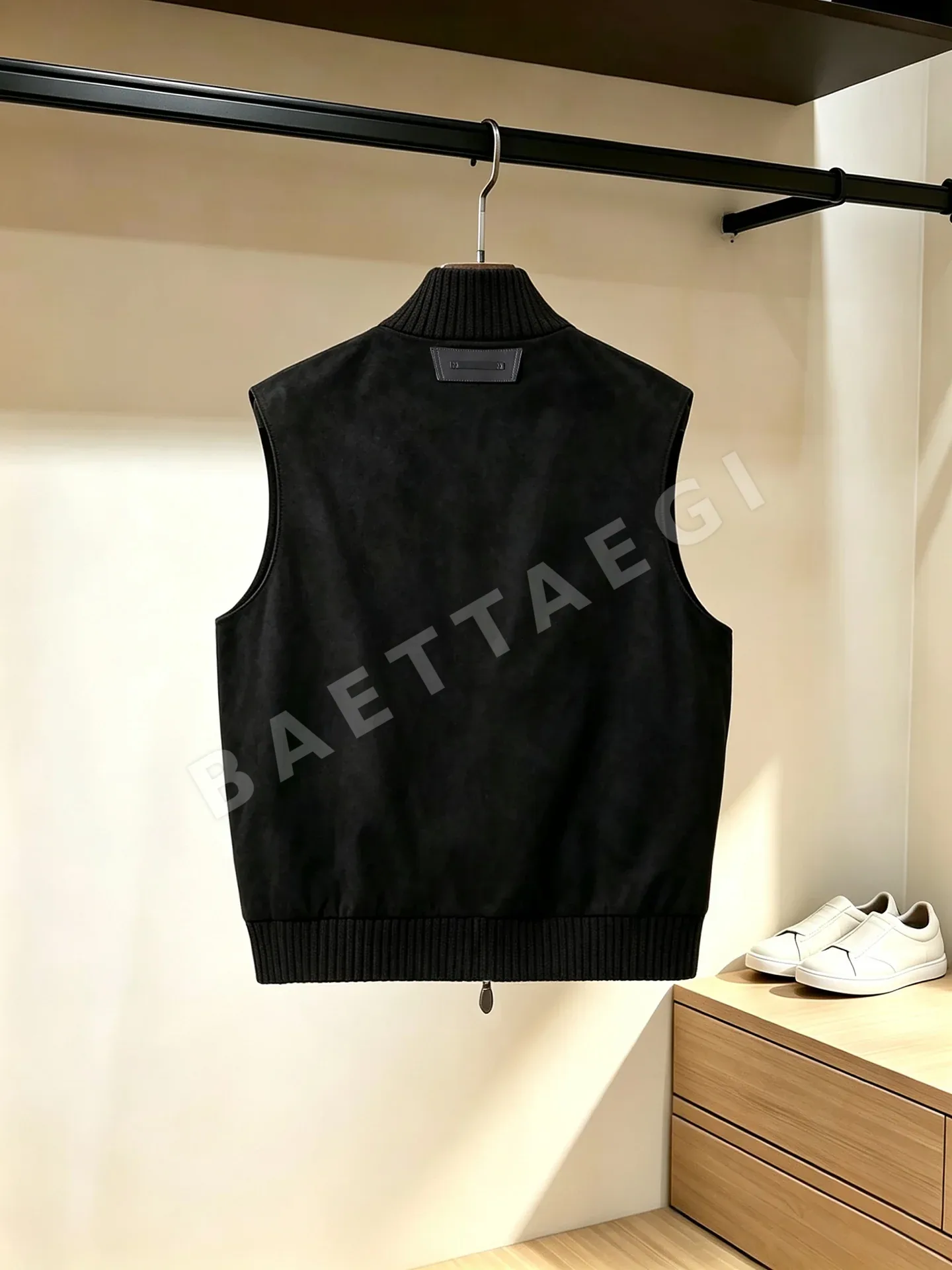 벨루티 스트레치 스웨이드 남성 스탠드카라 조끼 상세 이미지 5