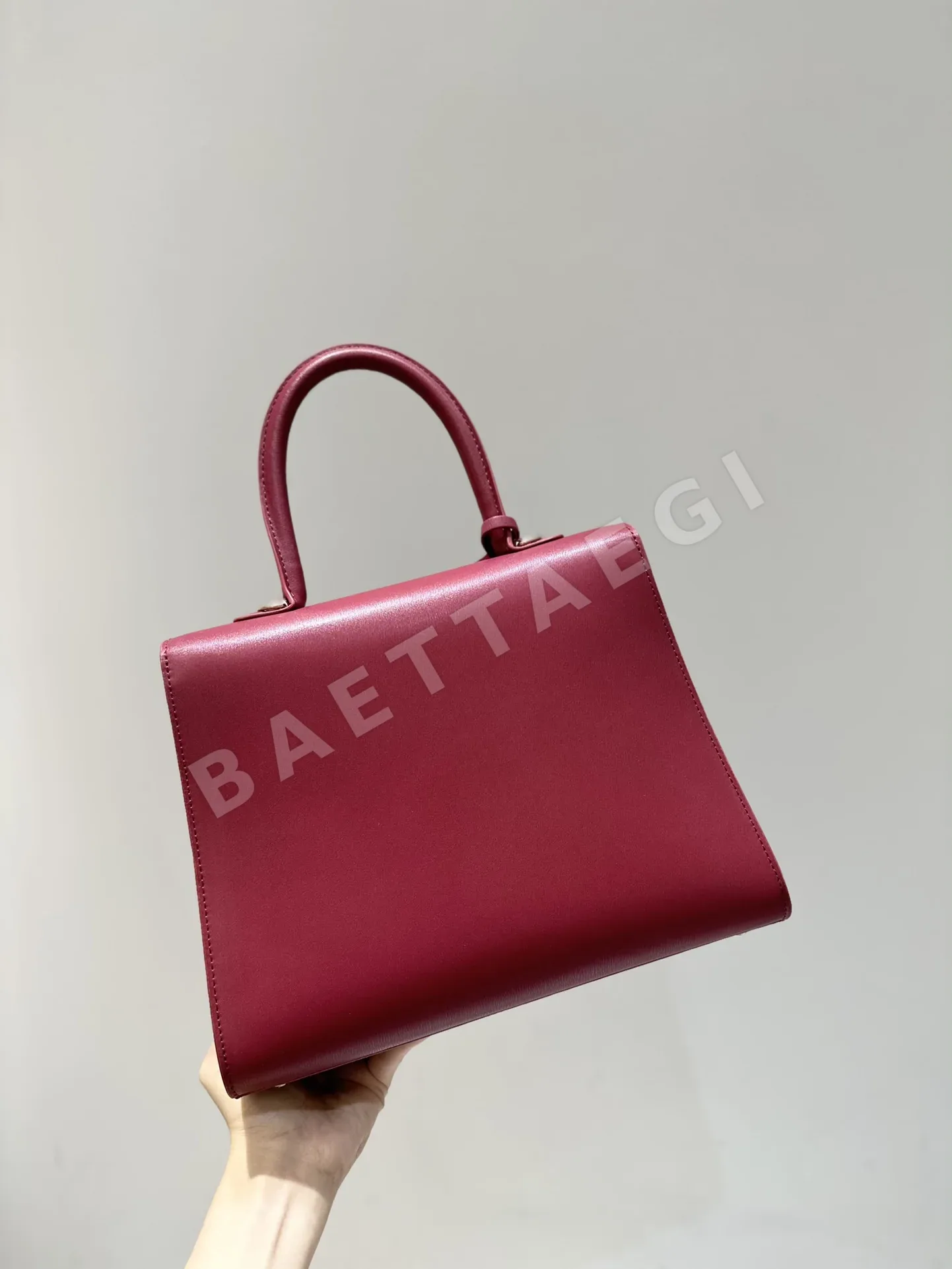 델보 인디언 레드 더블 링 램스킨 숄더백 상세 이미지 3