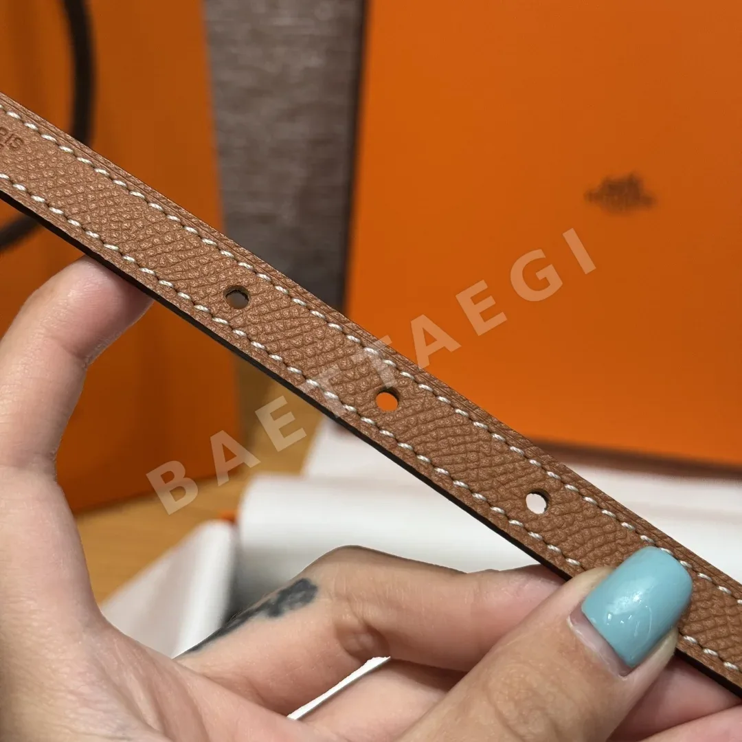 에르메스 JD350-H 가죽 벨트 1.3 cm 상세 이미지 2