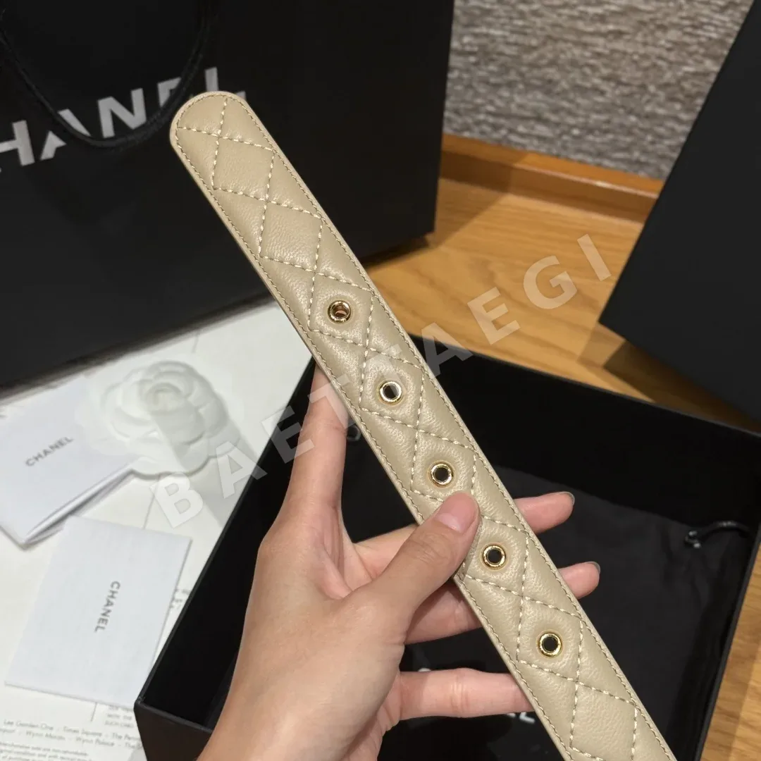 샤넬 램스킨 더블 C 메탈 로고 벨트 상세 이미지 7