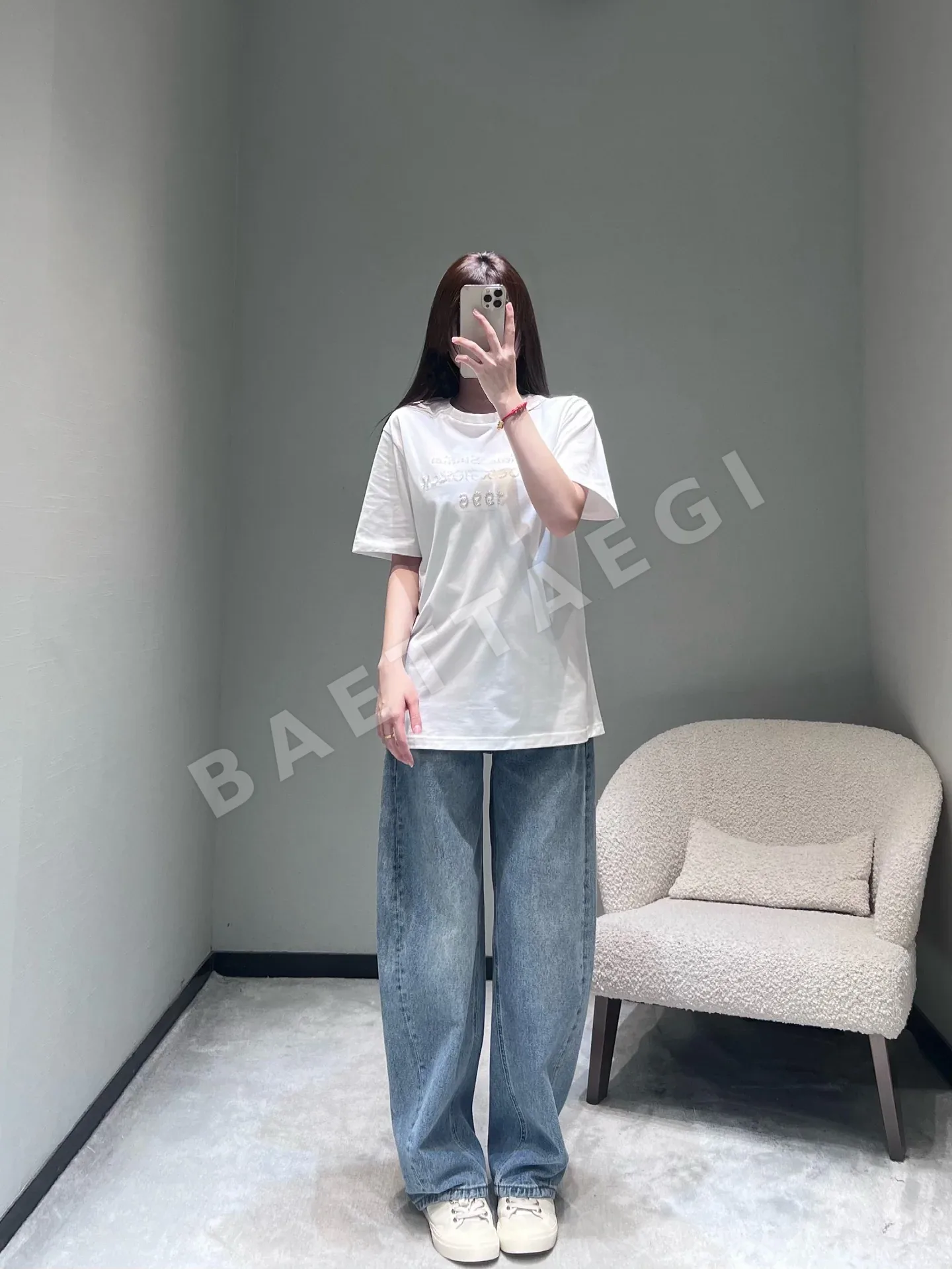 디올 레터 장식 반팔 티셔츠 상세 이미지 4