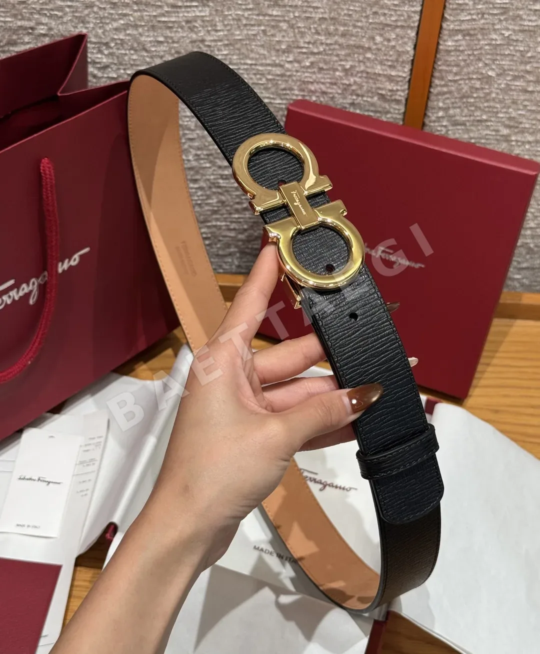 페레가모 양면 간치니 버클 벨트 상세 이미지 3