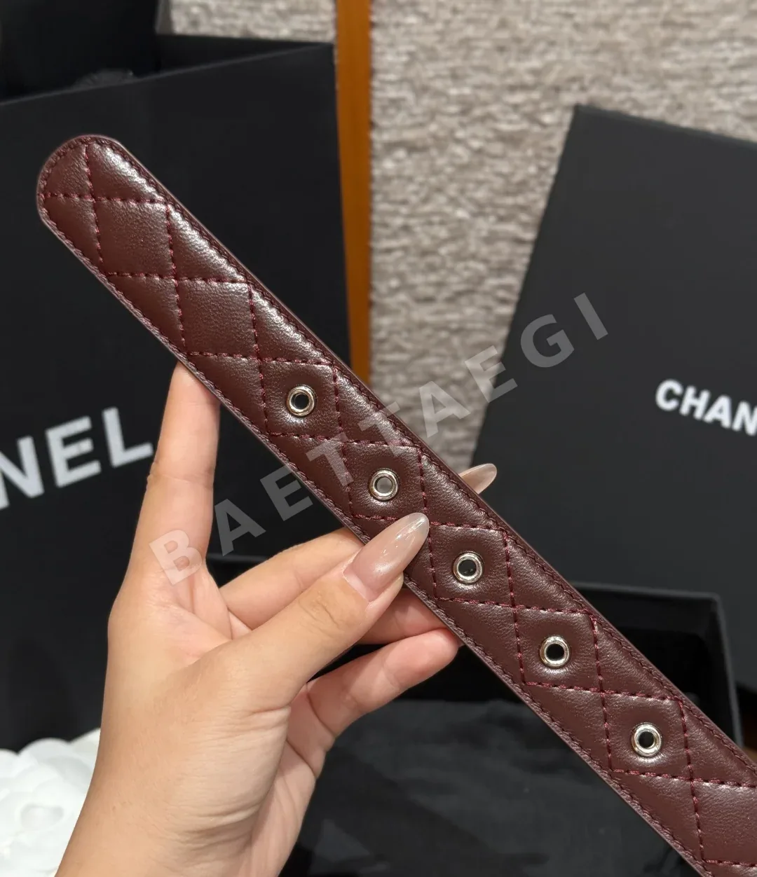 샤넬 퀼팅 램스킨 더블 C 메탈 버클 벨트 상세 이미지 7