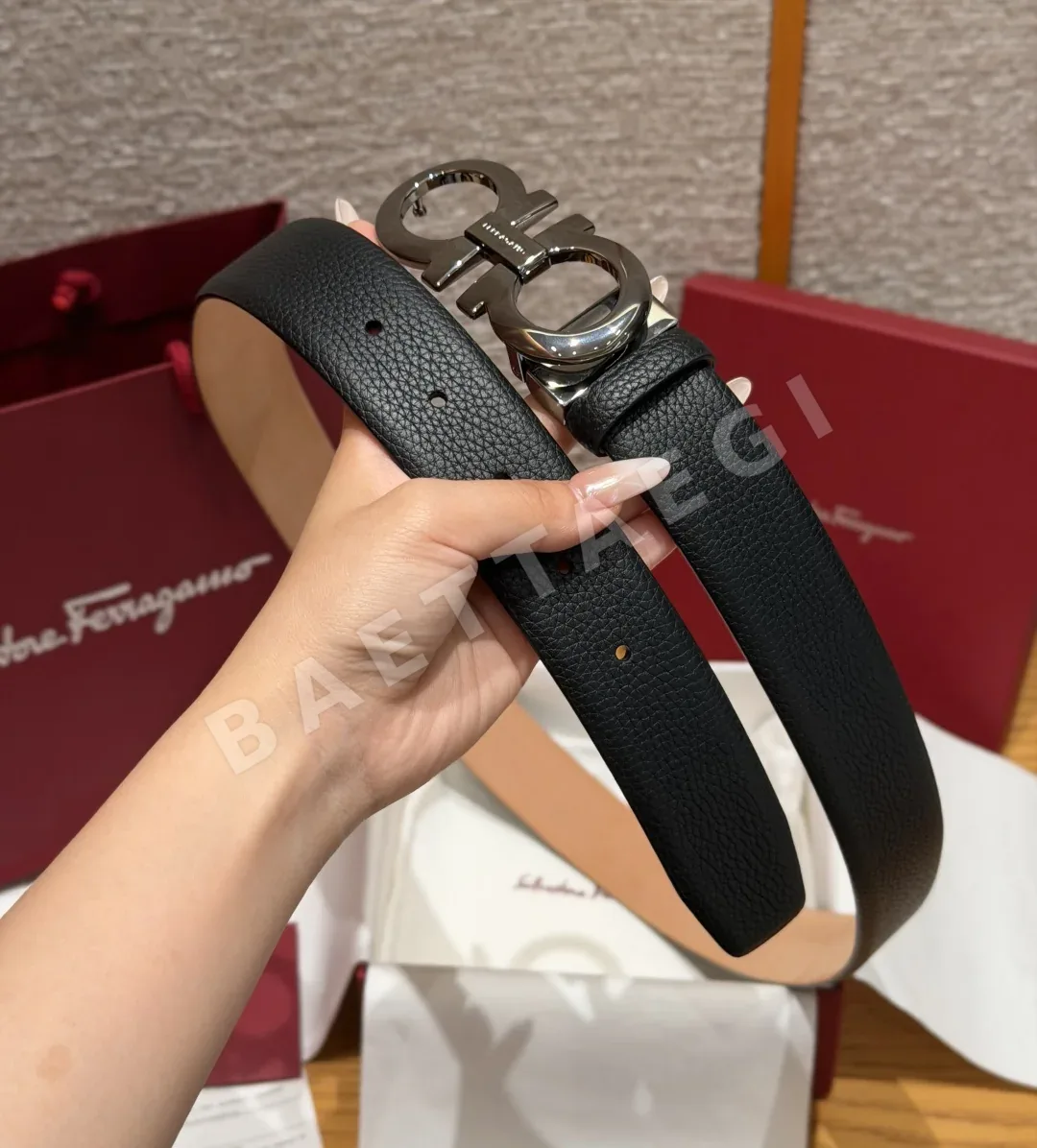 페레가모 간치니 버클 양면 조절 벨트 35mm 상세 이미지 2
