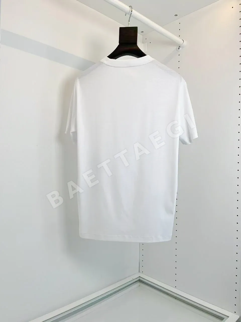 에르메스 70수 장섬유 면 머서라이즈드 자수 반팔 티셔츠 P195 상세 이미지 11