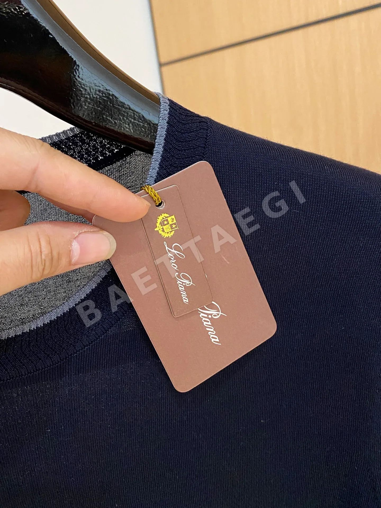 로로피아나 아세테이트 텐셀 혼방 남성 반팔 티셔츠 상세 이미지 5