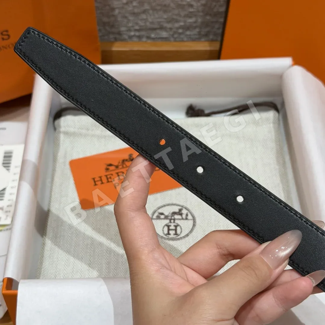 에르메스 비즈 가죽 버클 양면 여성용 벨트 상세 이미지 8
