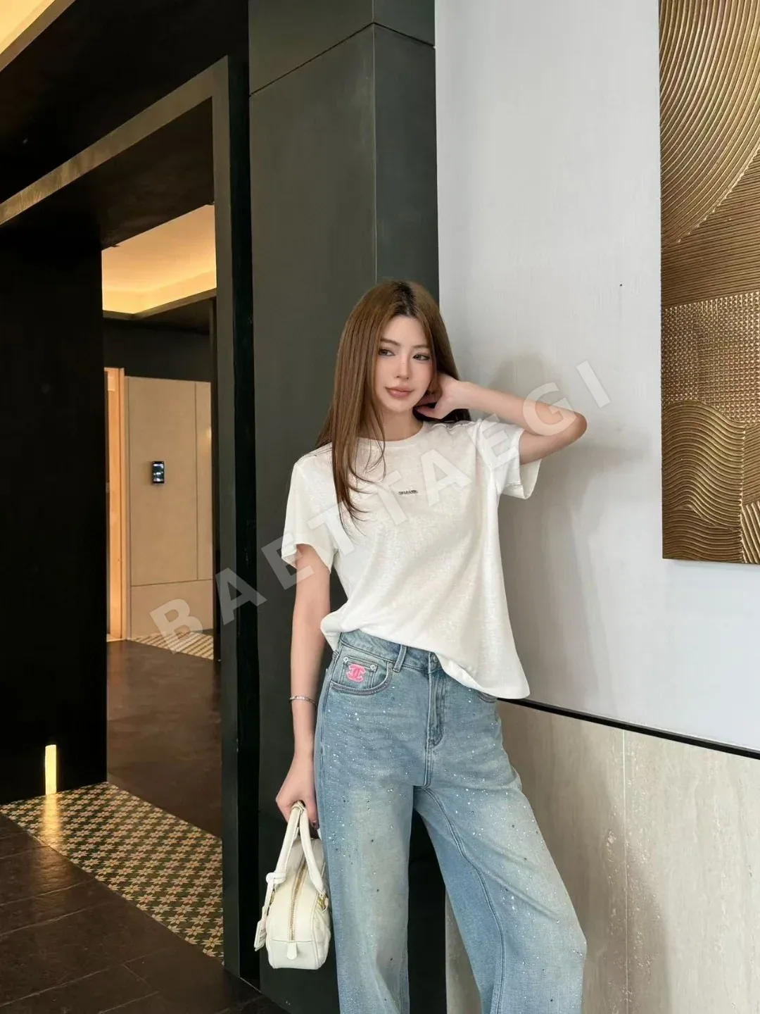 샤넬 크루넥 코튼 반팔 티셔츠 상세 이미지 2
