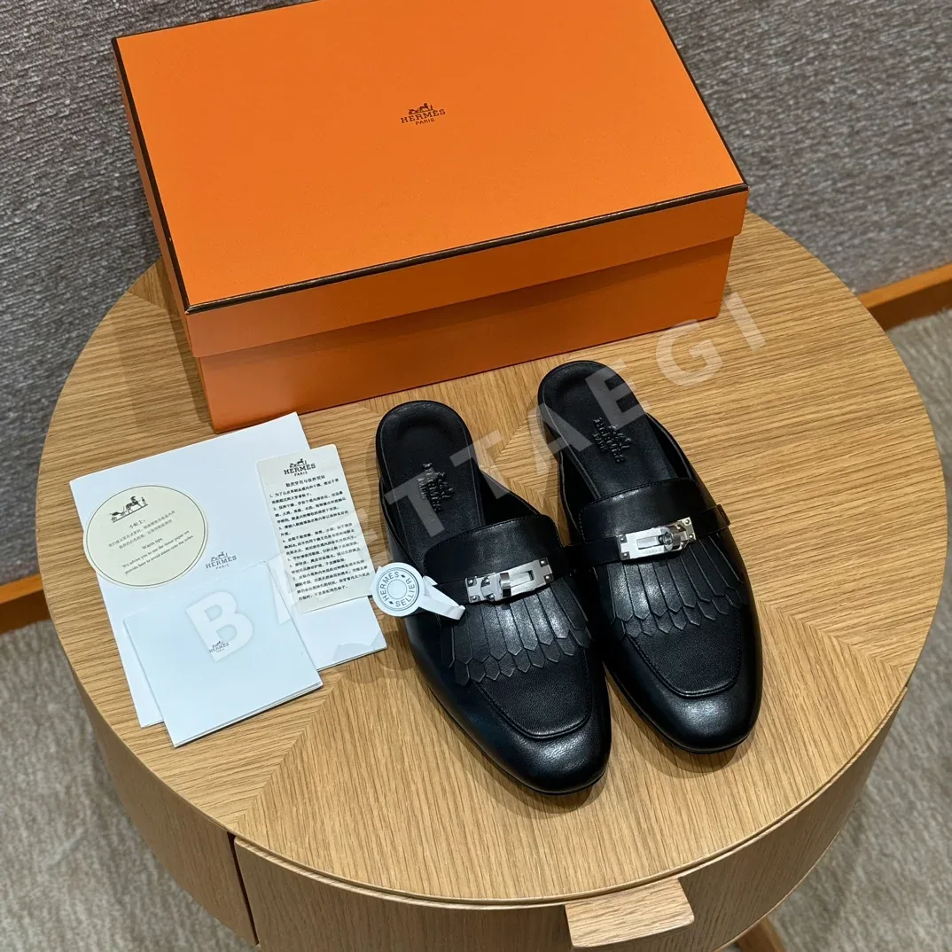 에르메스 리볼리 뮬 블랙 슬립온 신발 8542 상세 이미지 8