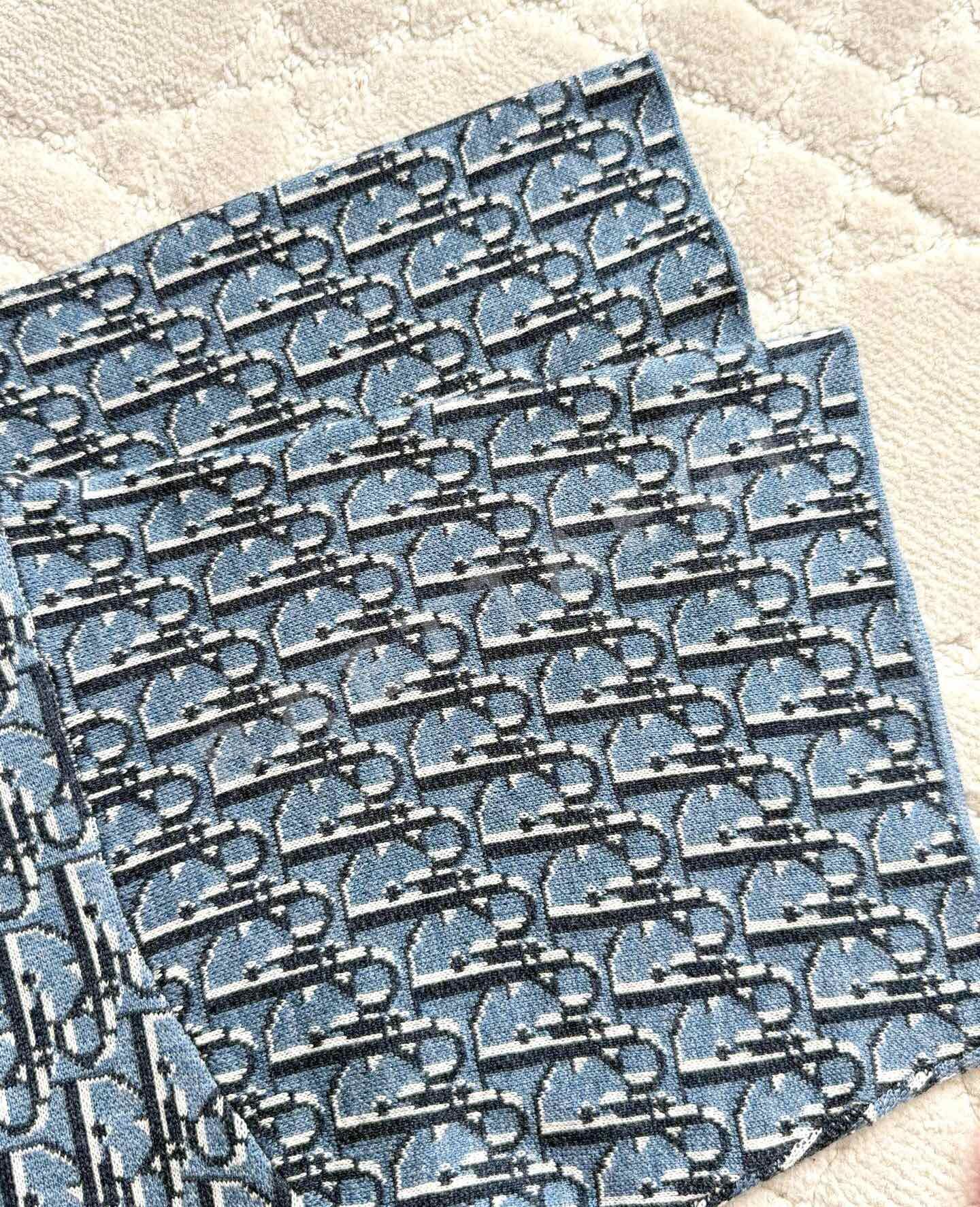 디올 CD 블루 자카드 코튼 반팔 셔츠 상세 이미지 8