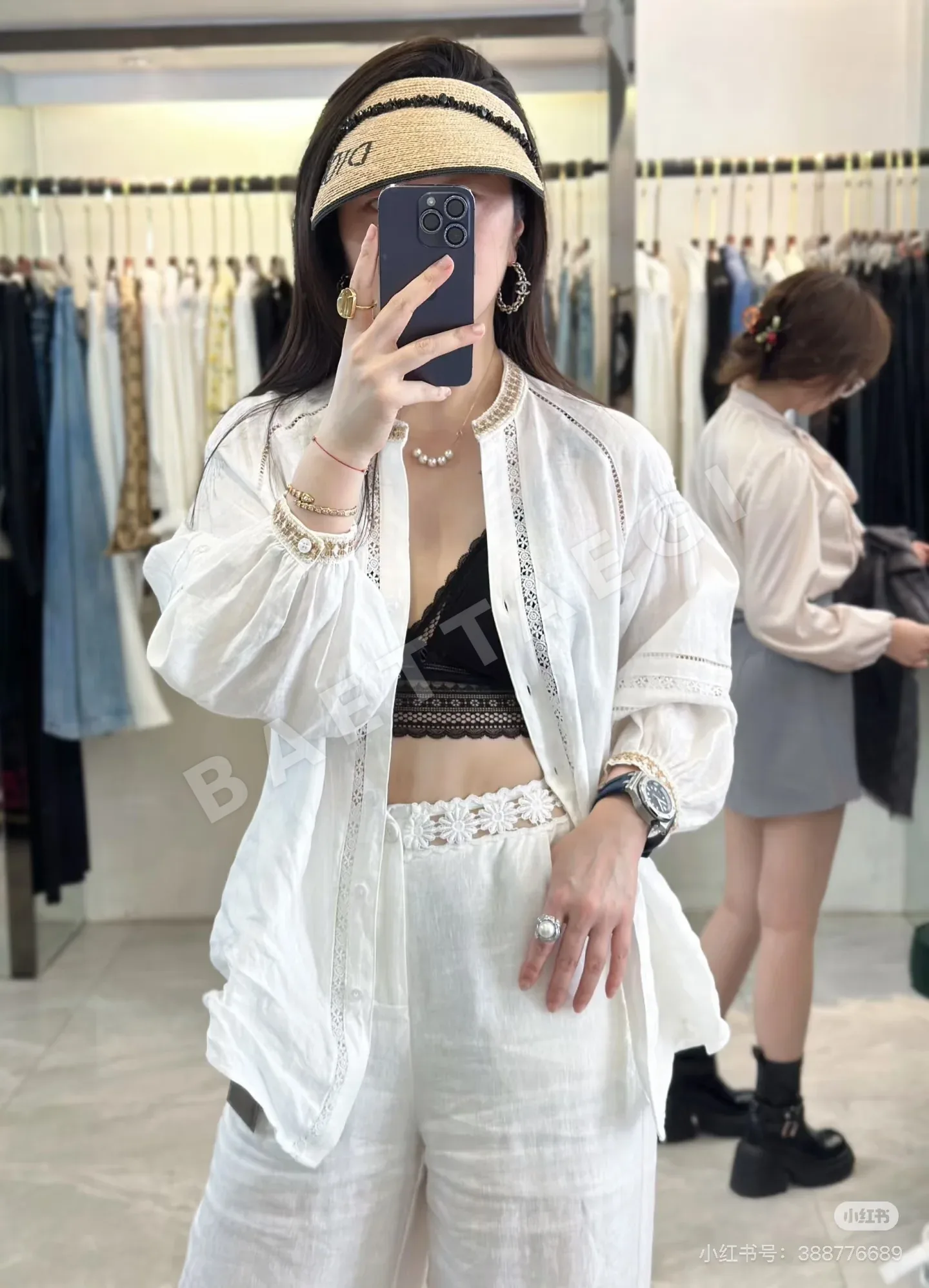 디올 라피아 바이저 모자 78733