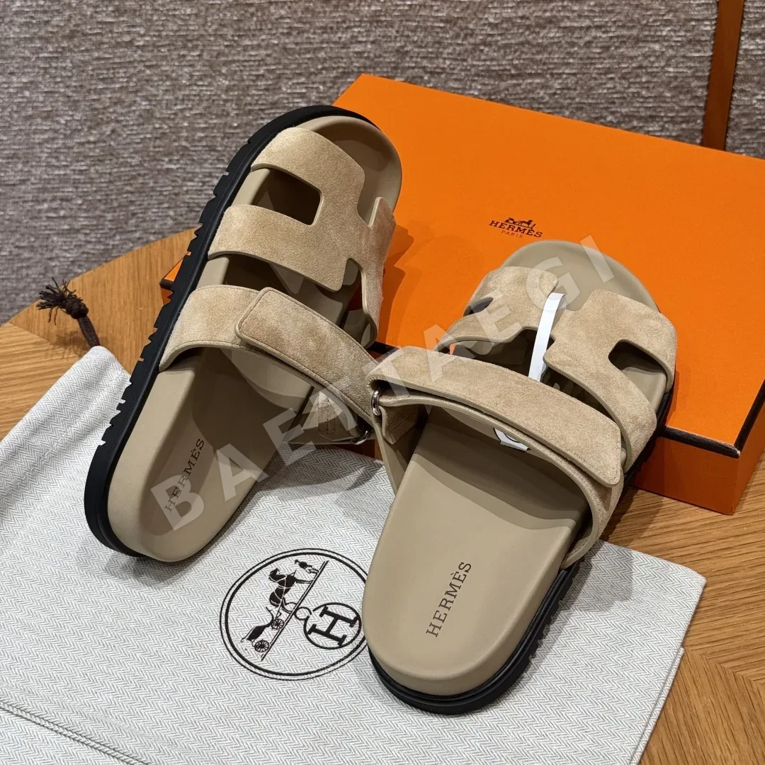에르메스 시프레 샌들 베이지 가죽 상세 이미지 5
