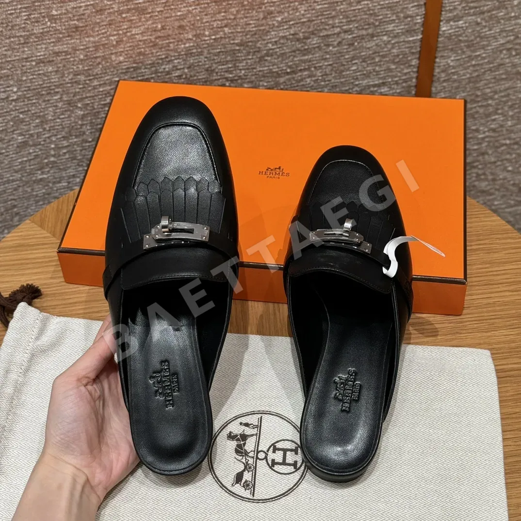 에르메스 리볼리 뮬 블랙 슬립온 신발 8542 상세 이미지 3