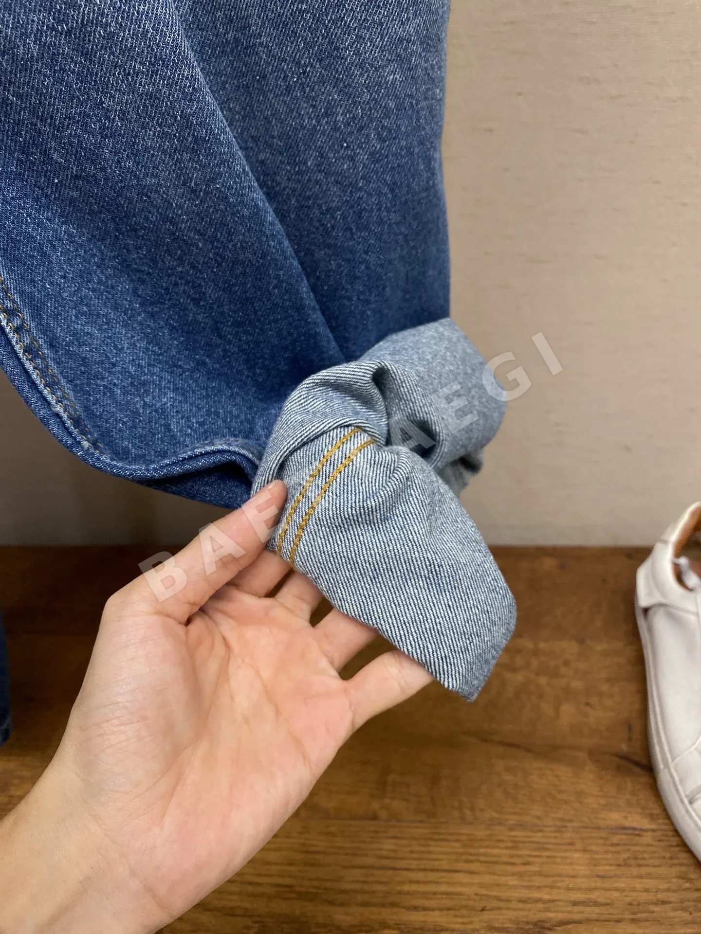 디올 와이드 레그 인디고 데님 바지 상세 이미지 8