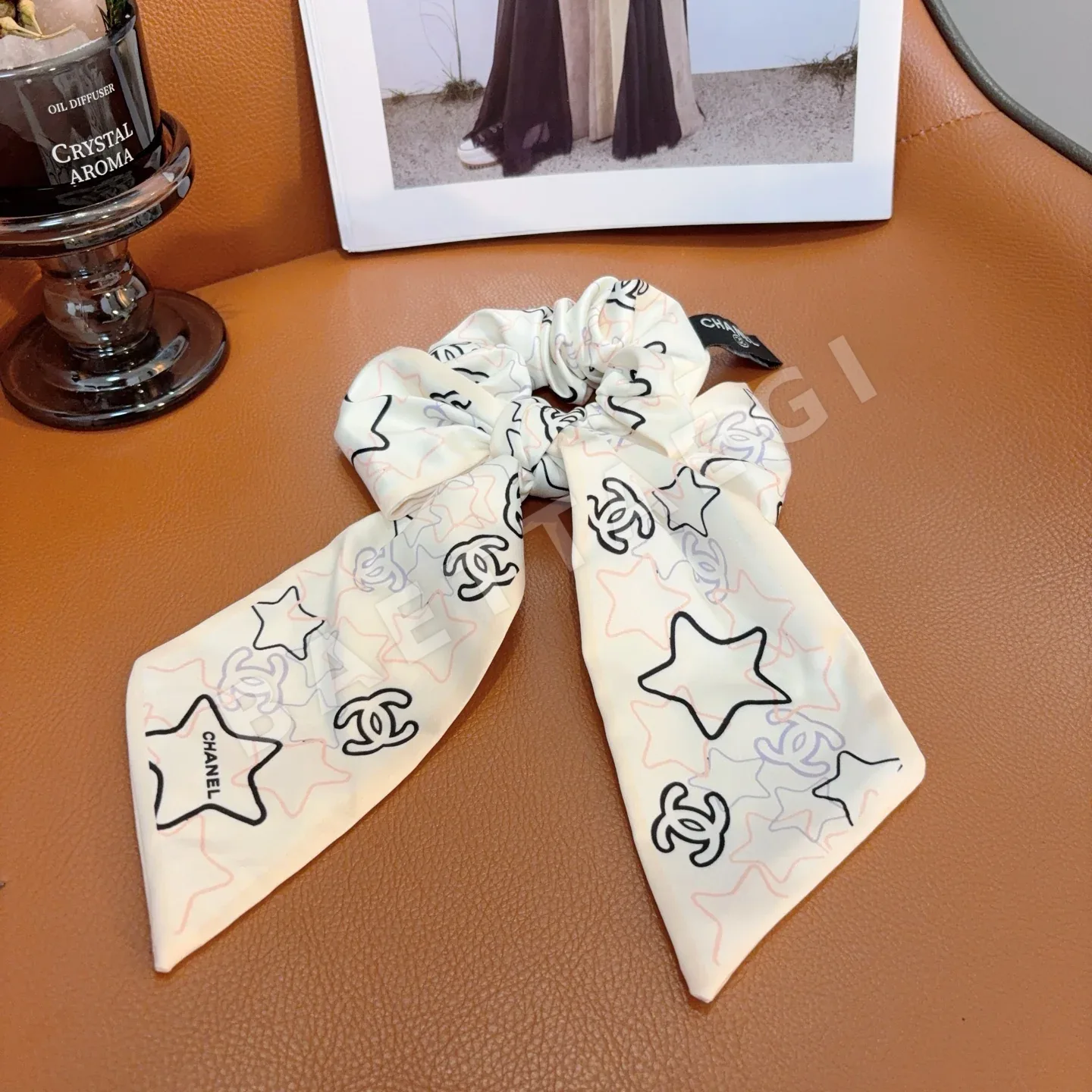 샤넬 리본 나비 장식 포니테일 헤어고무 상세 이미지 7