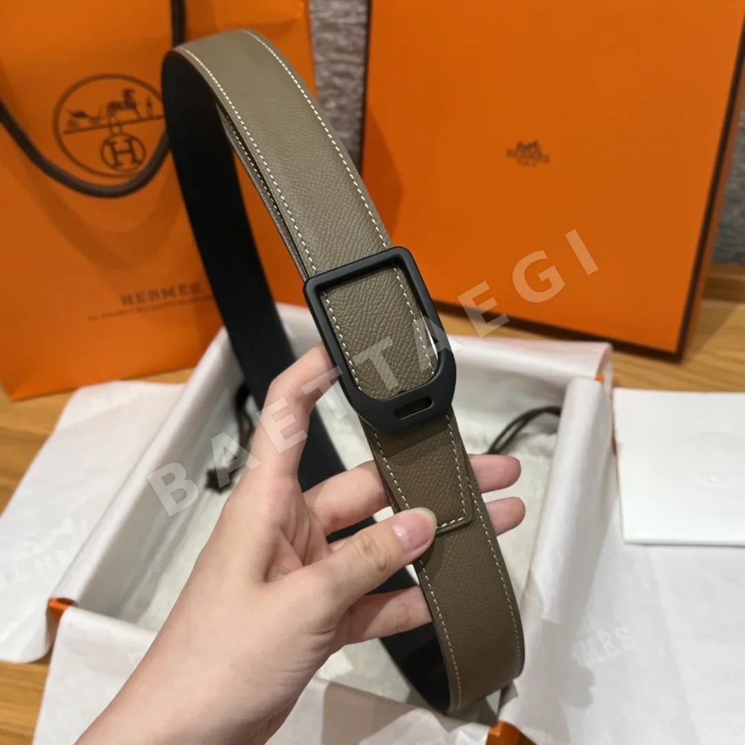 에르메스 조키 버클 양면 앱송 가죽 벨트 상세 이미지 4