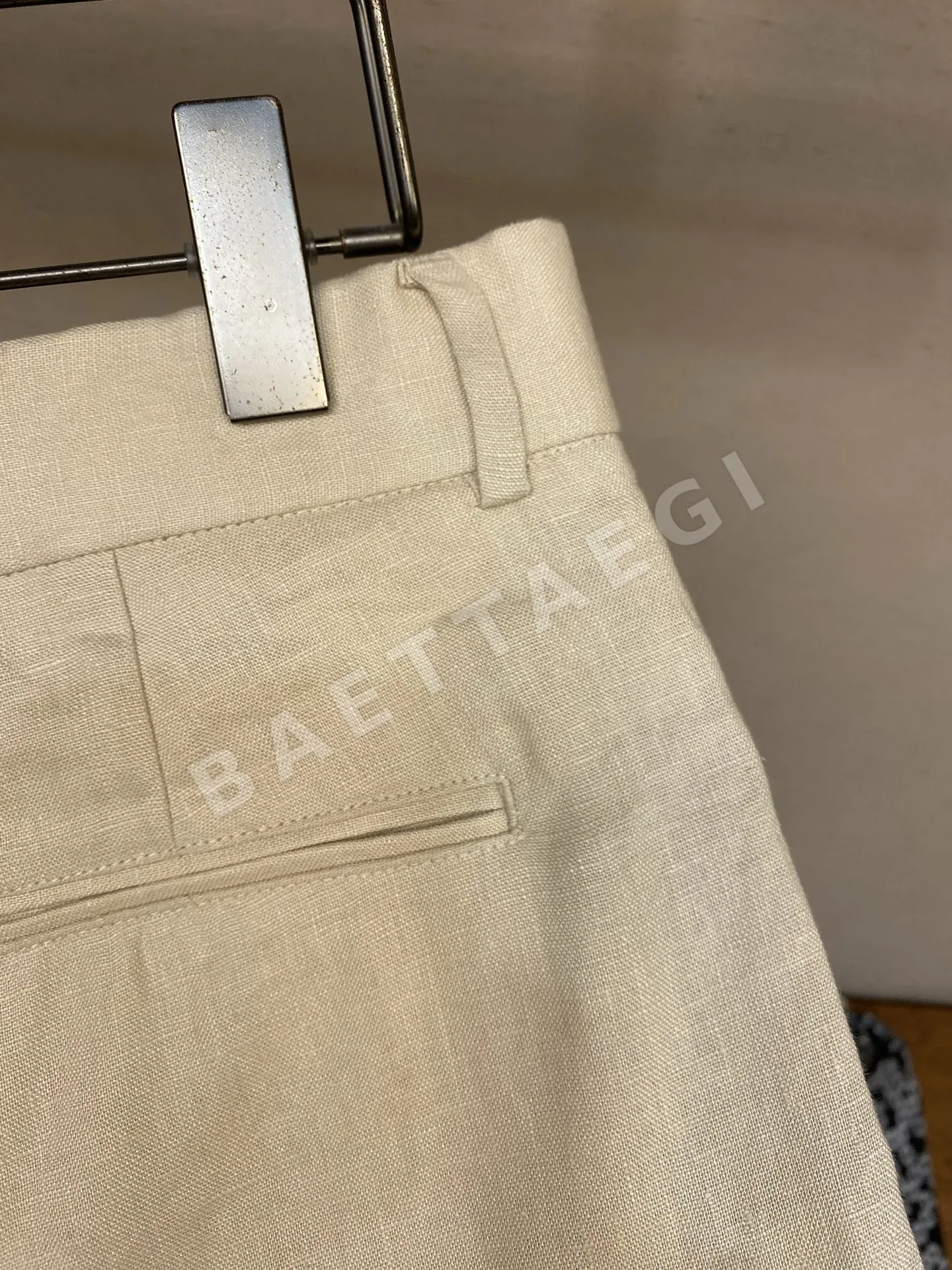 로로피아나 린넨 하이웨이스트 스트레이트 반바지 상세 이미지 9