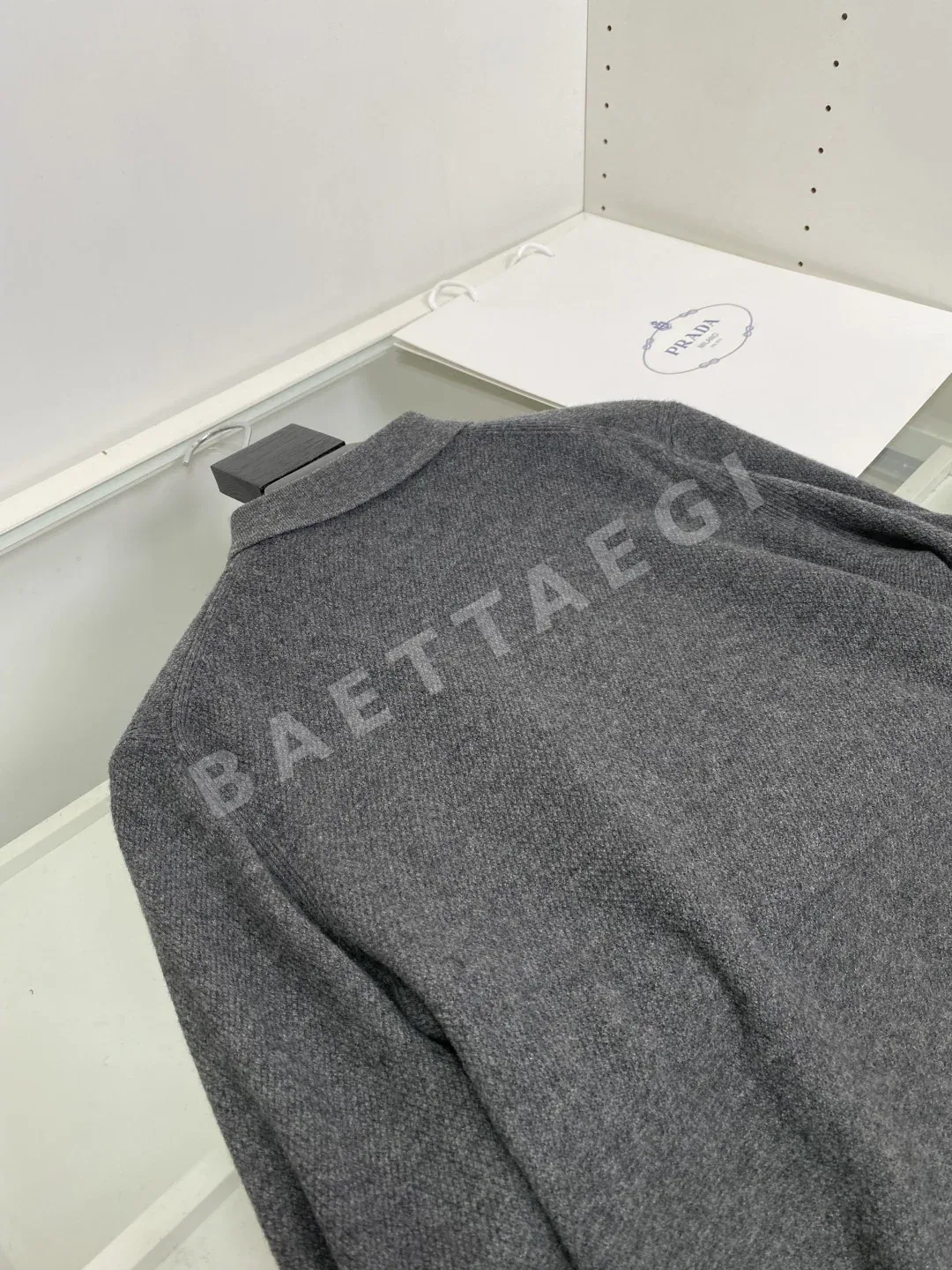 프라다 카시미야 울 혼방 폴로셔츠 긴팔 상세 이미지 9