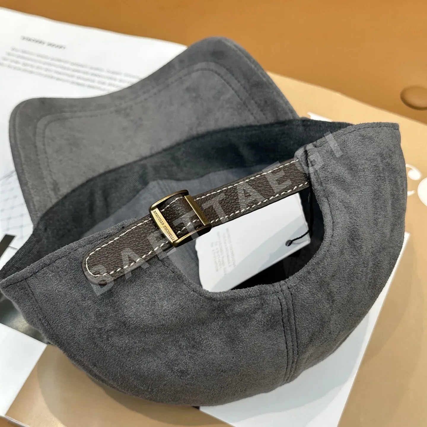 브루넬로쿠치넬리 가죽 스웨이드 베이스볼 모자 상세 이미지 3