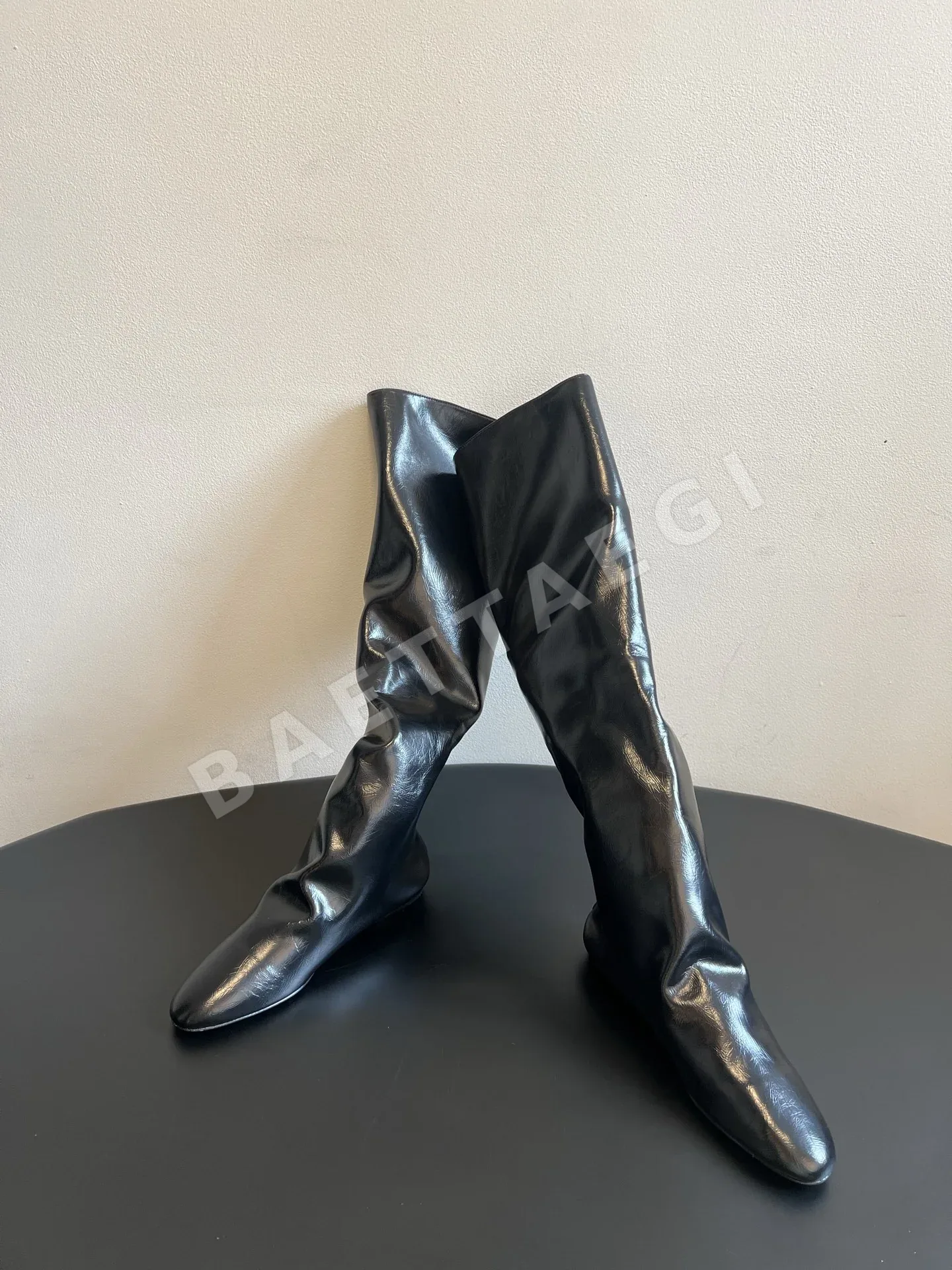 더로우 부츠 PU 슬라우치 타입 상세 이미지 3