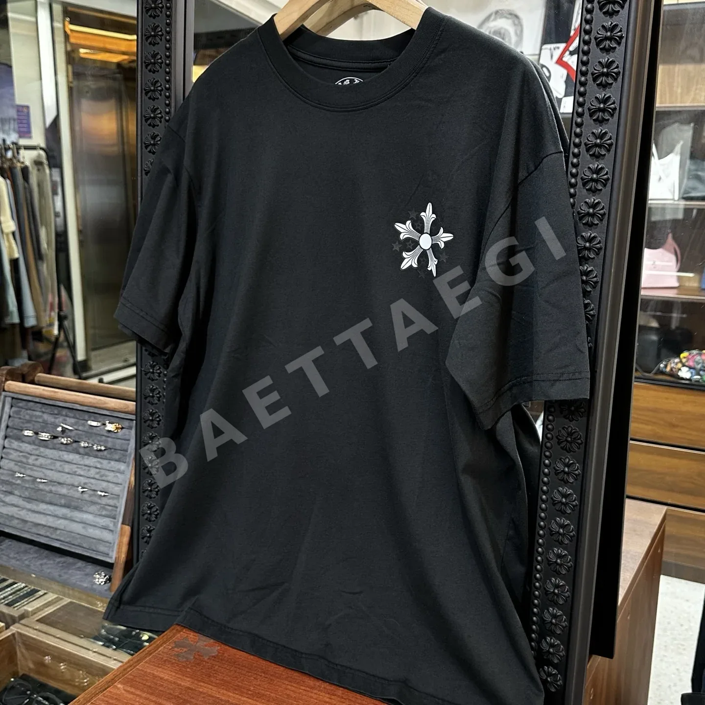 크롬하츠 남성 220 g 플리스 반팔 티셔츠 107838