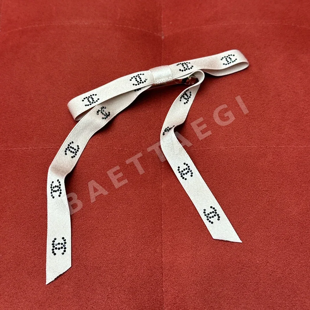 샤넬 라인스톤 더블 C 로고 리본 헤어악세 상세 이미지 3