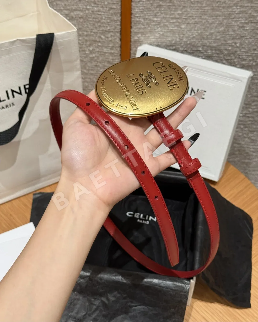 셀린느 메종 13mm 가죽 벨트 상세 이미지 9