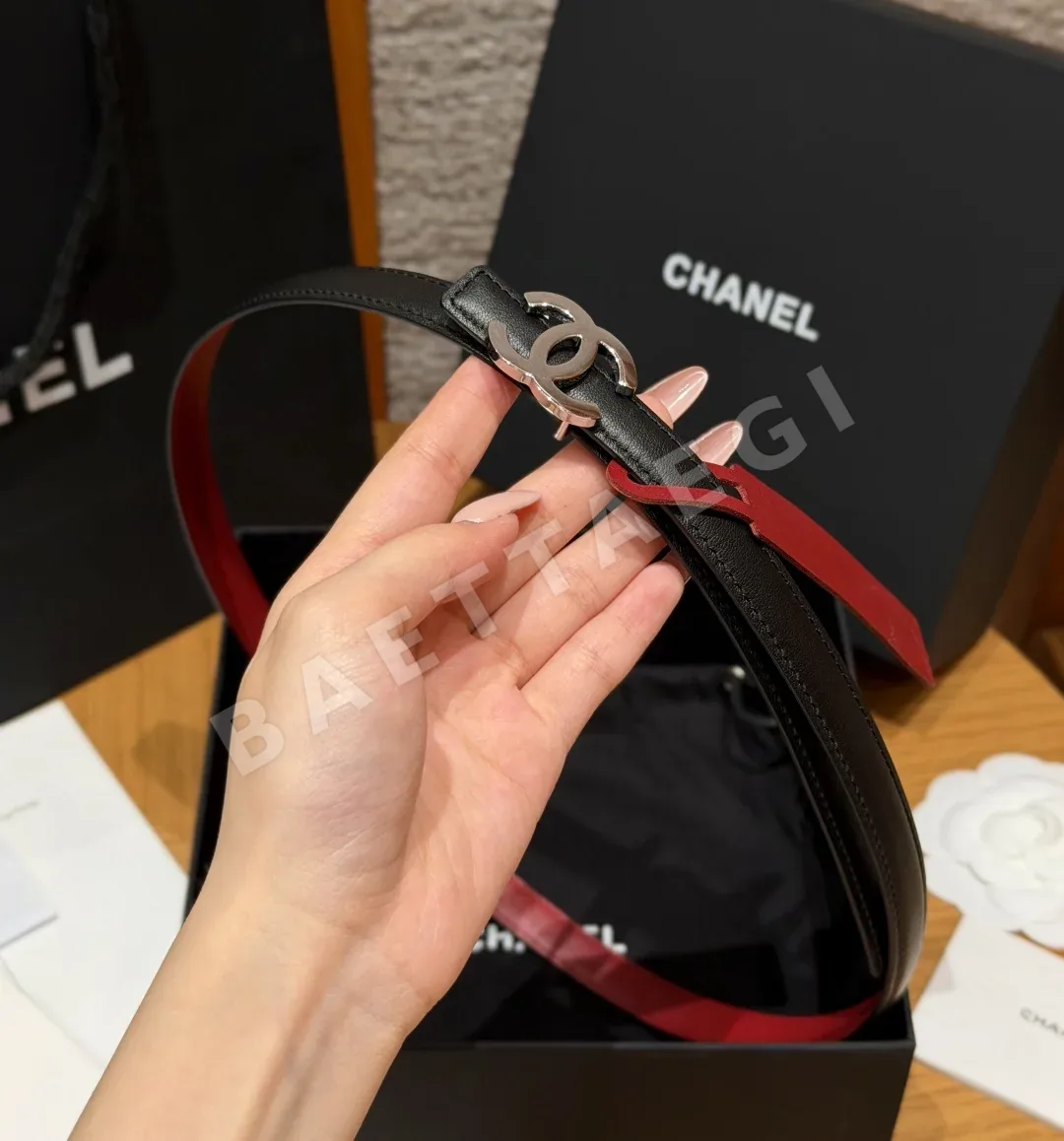 샤넬 더블 C 로고 가죽 리버서블 벨트 상세 이미지 2