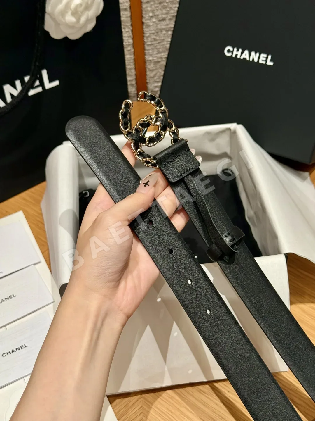 샤넬 클래식 더블 C 가죽 벨트 상세 이미지 3
