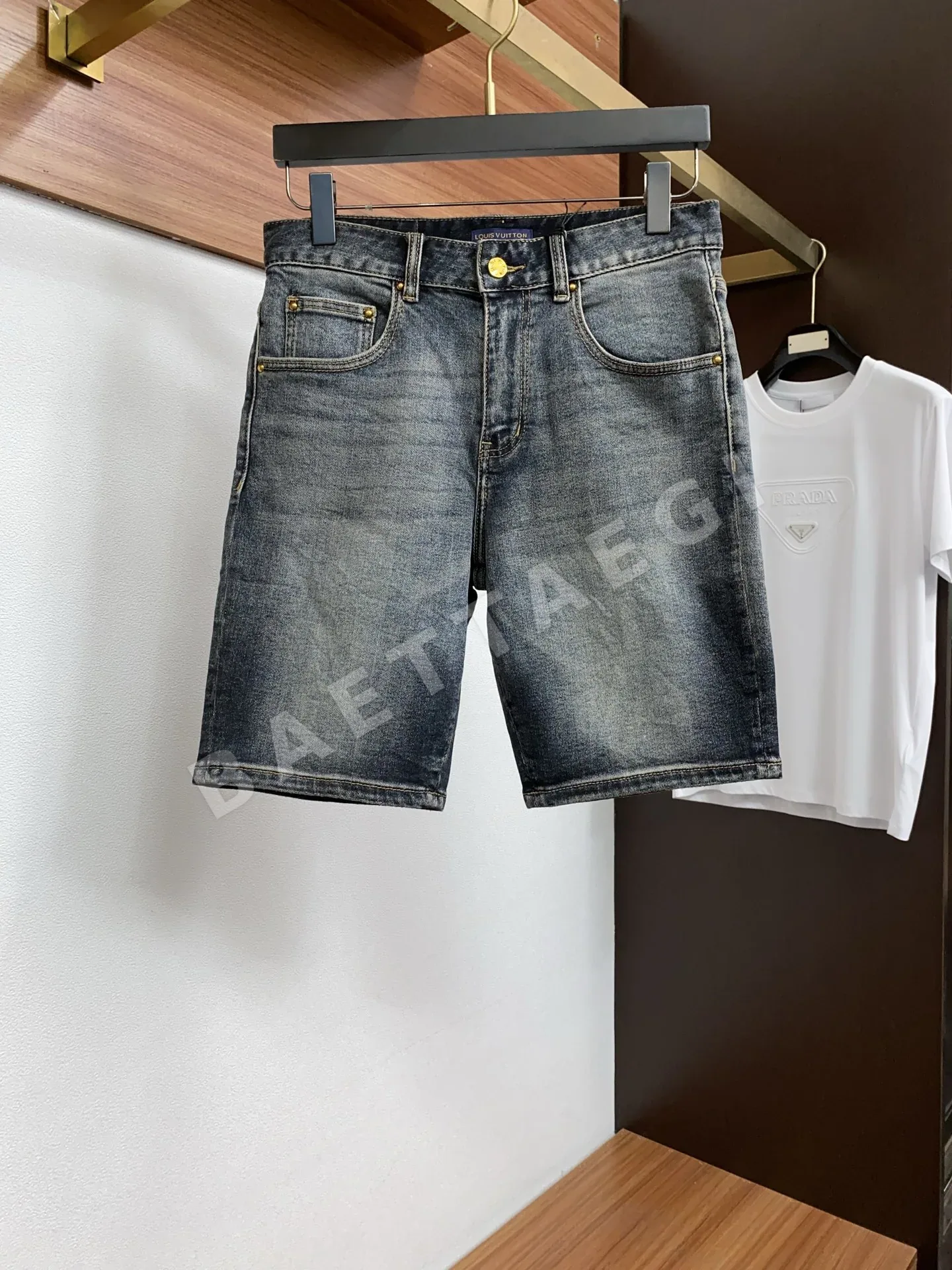루이비통 데님 슬림핏 남성 반바지 68971