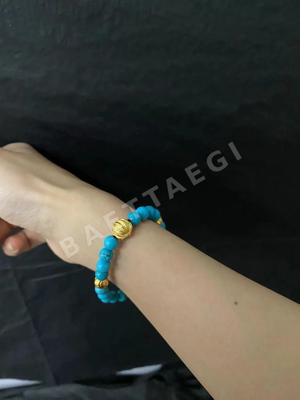 크롬하츠 터콰이즈 골드 스털링 실버 팔찌 상세 이미지 8