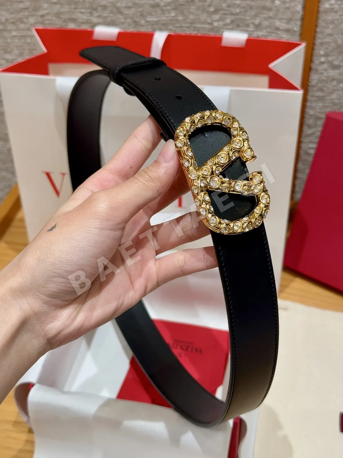 발렌티노 양면 소가죽 벨트 3 CM 상세 이미지 3